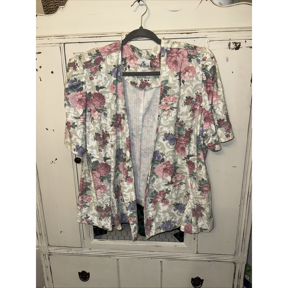 Ladies‎ Vintage Plus Size 20 Floral Blazer CB